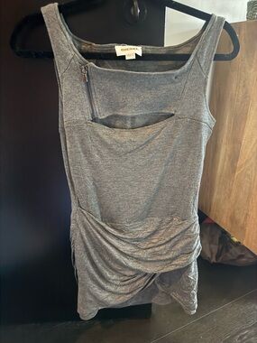 Vintage Diesel Gray Sleeveless Ruched Tank Dress